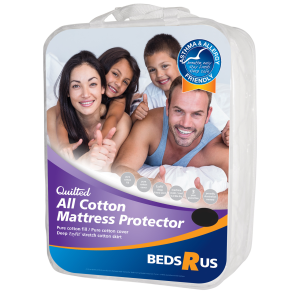BEDS R US DOUBLE FITTED COTTON MATTRESS PROTECTOR