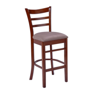 BENOWA 685MM BAR STOOL ANTIQUE OAK CAMEL MICROFIBRE