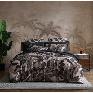 ELIO BLACK QUEEN QUILT COVER SET