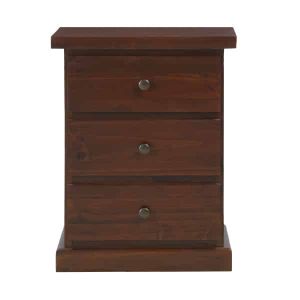 HUNTER 3 DRAWER BEDSIDE TABLE WALNUT