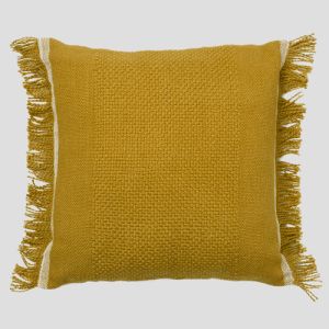 LOGAN & MASON PIPER OCHRE SQUARE CUSHION