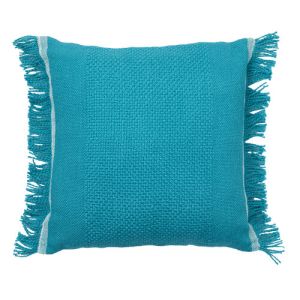 LOGAN & MASON PIPER TEAL SQUARE CUSHION