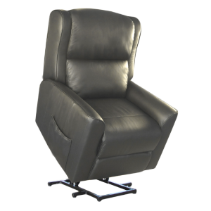 QUEBEC BALTIMORE DUAL MOTOR LIFT CHAIR LEATHER DARK GREY