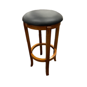 REMO SWIVEL BAR STOOL ANTIQUE OAK BLACK PU SEAT