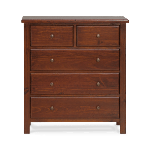 TOWN HOUSE 5 DRAWER TALLBOY WALNUT