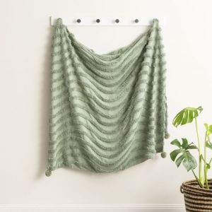 WAVE CHENILLE TUFTED THROW RUG SAGE