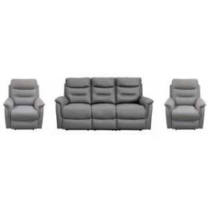 MILANO 3RFR+R+R SUITE LEATHER GRAPHITE